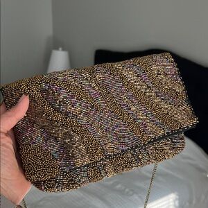 Sfera Chic Beaded Copper Evening Clutch